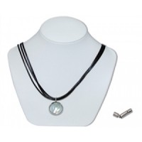 BLACK-SLIVER NECKLACE-MARBLE AND CLASP