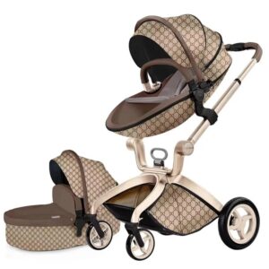 JMT-742666 Luxury 3-in-1 PU Leather Baby Stroller